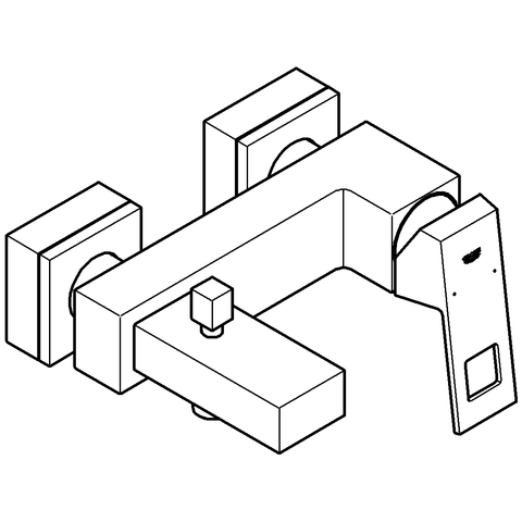 Grohe Eurocube Einhand-Wannenbatterie chrom Wandmontage eigensicher 23140000