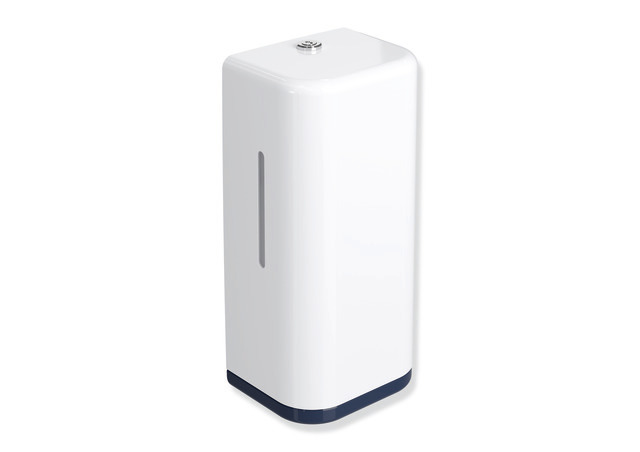 HEWI SENSORIC Elektronischer Seifenspender, Korpus signalweiß, Rahmenelement / Entnahmeöffnung, 500ml, stahlblau 477.06.10298 50