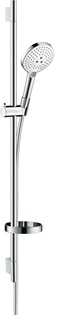 Hansgrohe Brauseset Raindance Select S 120 3jet mit Brausestange 900mm und Seifenschale, Weiß/Chrom 26631400
