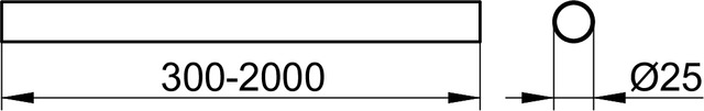 Keuco Brausevorhangstange Plan silber-eloxiert, 2000mm 14930172000