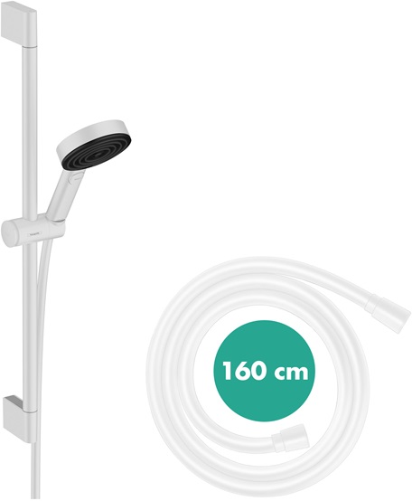 Hansgrohe Brauseset Pulsify Select S 105 3 jet Relaxation mit Brausestange 650mm weiß matt 24160700