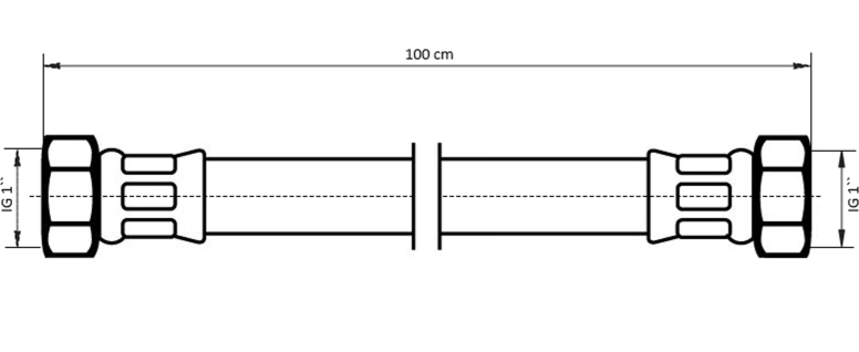 Neoperl NEOFLEX Panzerschlauch DN25 IG x IG, 1" x 1" 100cm 66960100