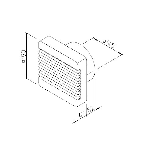 Helios HVR 150/2 RE HELIOVENT UP-Ventil., elektrischer Verschlußklappe,reversibel 00286