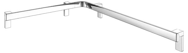 Keuco Dusch und Wannenhandlauf AXESS rechts 650/850mm verchromt 35011016801