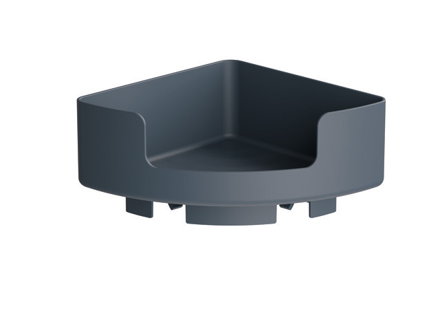 HEWI Eckablage Serie 477, matt, aufsteckbar auf Stangensystem D: 33mm, Seiten 210mm, 120mm hoch, anthrazitgrau 802.03B210 92