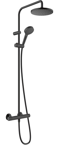 Hansgrohe Showerpipe 200 1 jet Vernis Blend mattschwarz mit Brausethermostat 26276670