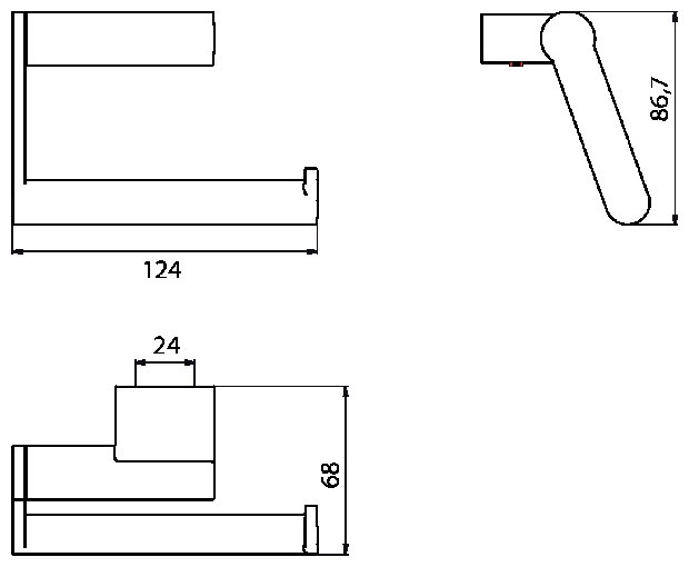 Emco Papierhalter System2 ohne Deckel chrom 350000107