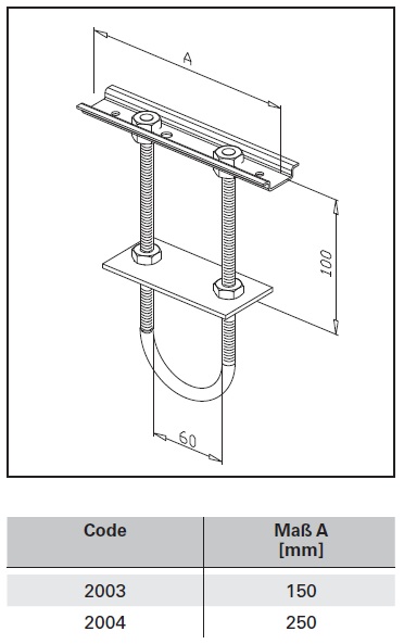 Wemefa Fensterbankträger Auflagefläche 250mm 10-2004