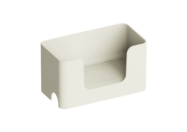 HEWI Ablagebox Serie 477, matt, aufsteckbar auf Stangensystem D: 33mm, 200mm breit, 110mm hoch, reinweiß 802.03B200 99