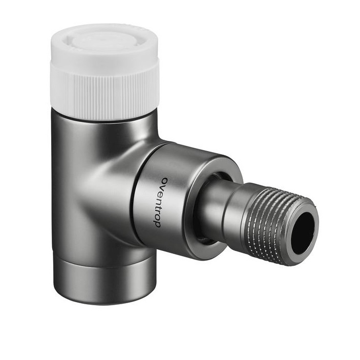 Oventrop Thermostatventil "E" DN15, 1/2", Eck, Edelstahl-Design 1163082
