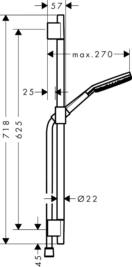 Hansgrohe Brauseset Raindance Alive Select S 125 3jet EcoSmart mit Brausestange Unica S Puro 650mm, Mattweiß 24602700