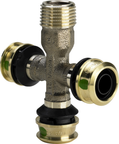 Viega Kreuzungs-T-Stück mit SC Raxofix 5318.9 in R1/2 x 16mm 647650