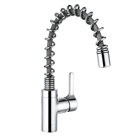 Kludi Bingo Star Spültisch Einhandmischer 215mm chrom, herausziehbare Geschirrbrause, Semi-Profi-Ausführung 428550578