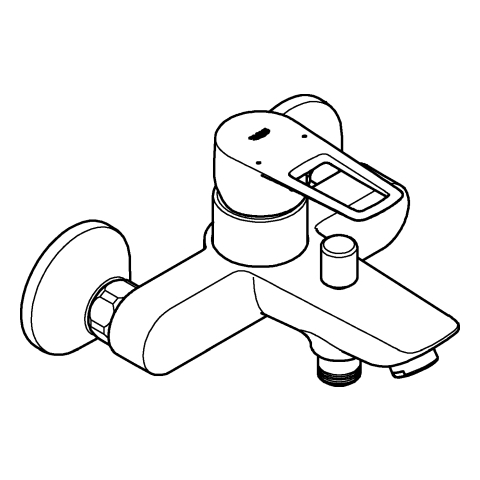 Grohe BauLoop Einhand-Wannenbatterie chrom Wandmontage eigensicher 23602001