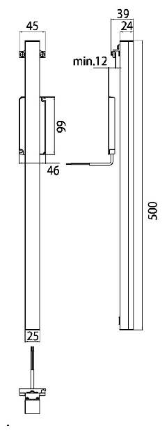 Emco LED-Spiegelklemmleuchte System2, neutralweiss 4000 K, senkrecht 500x45x37mm 449200104
