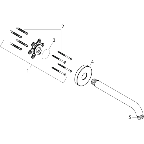 Hansgrohe Brausearm DN15 230mm Ausladung 67 Grad chrom ohne Kugelgelenk 27412000