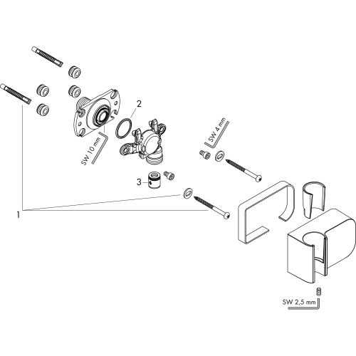 Hansgrohe Brausehalter Axor One Porter brushed nickel 45723820