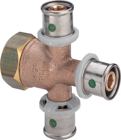 Viega Sanfix P Verteiler mit SC-Contur 2126.08 in 16mm x G3/4 - 3fach 458164