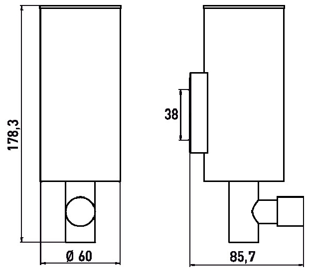 Emco Seifenspender System2 Bedienung von unten, diebstahlhemmend, 235ml, chrom 352100102