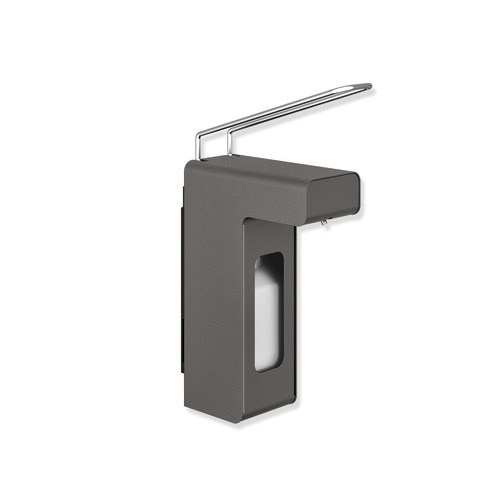 HEWI Desinfektionsmittel-oder Seifenspender System 900, Edelstahl, inkl. 500ml Leerbehälter wiederbefüllbar, dunkelgrau perlglimmer tiefmatt 900.06.00360 SC