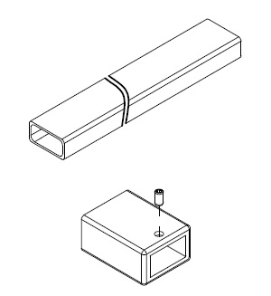 HSK Stabilisationsbügel Hohlprofil K2, Länge 1.000mm E88338-41