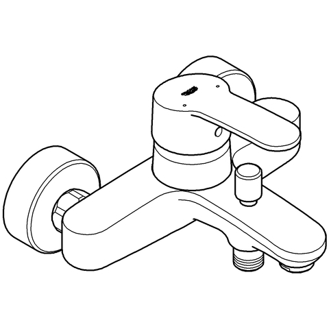 Grohe Eurostyle C Einhand-Wannenbatterie chrom Wandmontage 33591002