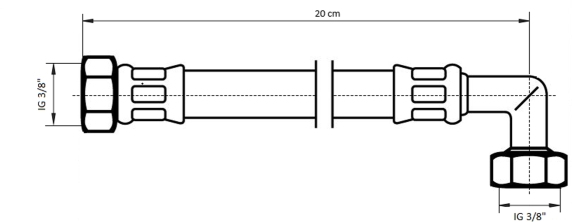 Neoperl NEOFLEX Panzerschlauch DN8 IG x IG gebogen, 3/8" x 3/8" 20cm 66861120