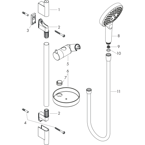 Hansgrohe Raindance Select S Brauseset 120 3jet PowderRain mit Brausestange 900mm, Chrom 27667000