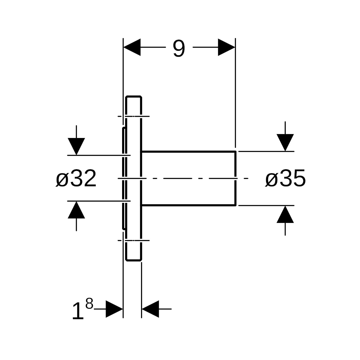Geberit Mapress C-Stahl Flansch PN 10/16 mit Einschubende d35 23786