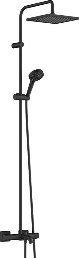 Hansgrohe Showerpipe 240 1 jet Vernis Shape mattschwarz mit Wannenthermostat 26900670