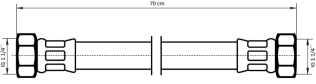 Neoperl NEOFLEX Panzerschlauch DN32 IG x IG, 1 1/4" x 1 1/4" 70cm 66970070