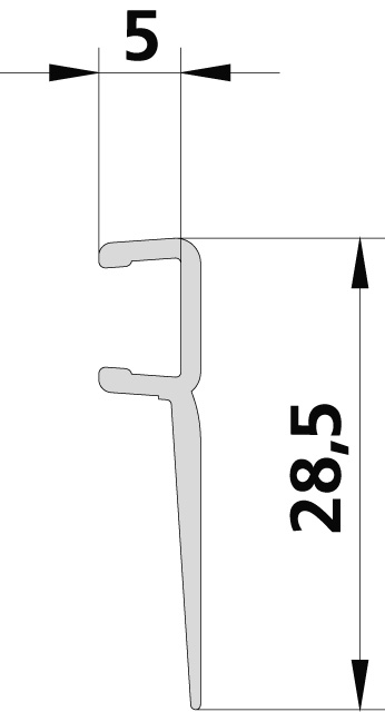 Kermi Glasabdichtung für Gleittür 2-teilig 6043748