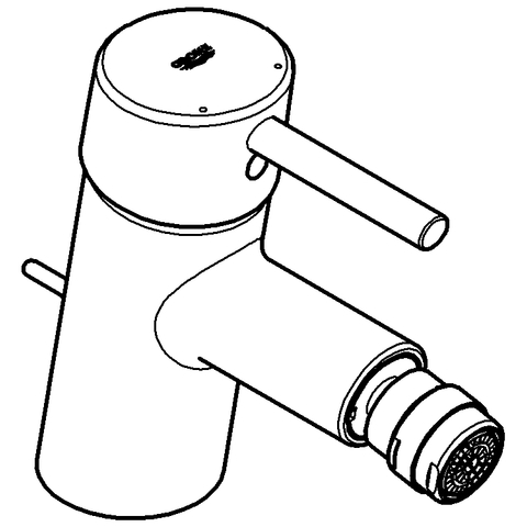 Grohe Concetto Einhand-Bidetbatterie Zugstangen-Ablaufgarnitur chrom 32208001