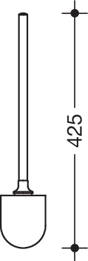 HEWI WC-Bürste Serie 801, matt, mit wechselbarem Bürstenkopf, reinweiß 801.20B020 99