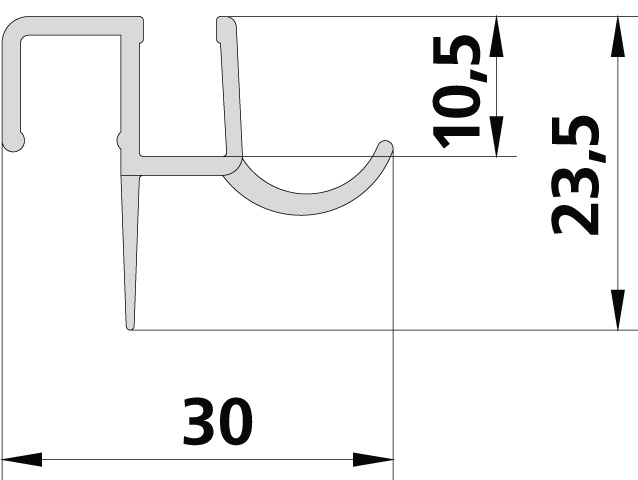 Kermi Dichtleiste 5500 08C Länge: 985mm 2535898