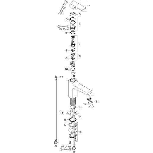 Hansgrohe Standventil 100 Metropol chrom 32501000