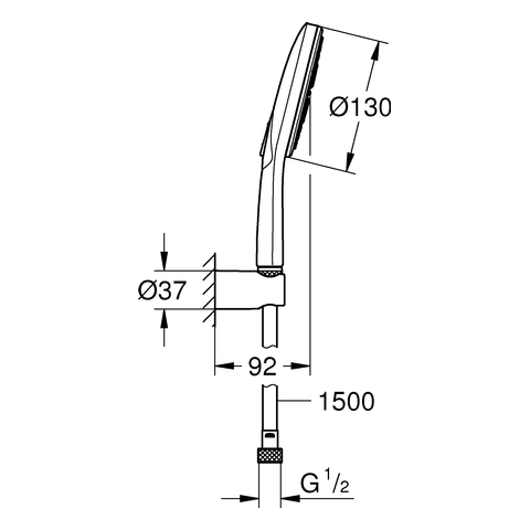 Grohe Wandhalterset Rainshower 130 SmartActive 9,5l chrom 26581000