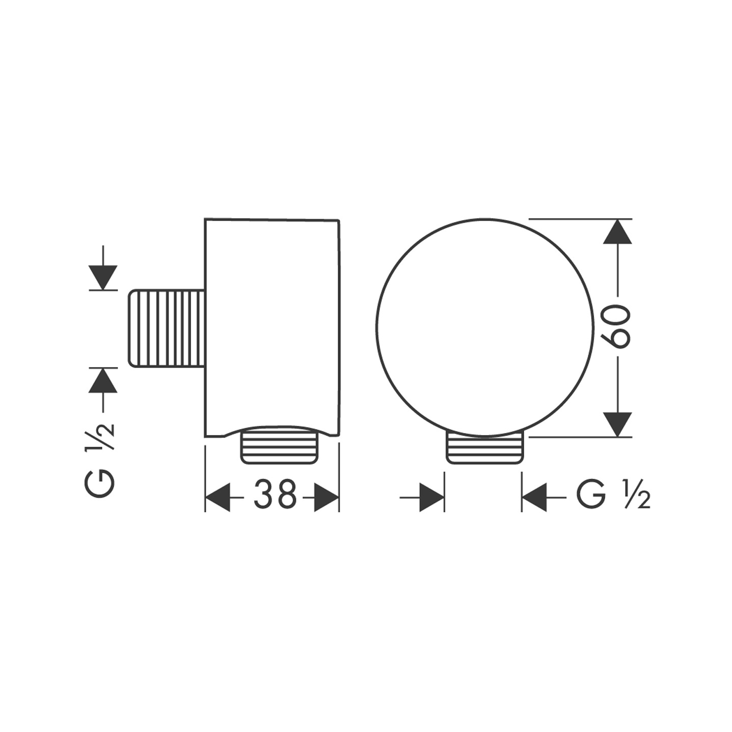 Hansgrohe Schlauchanschluss de Luxe Axor Starck Fixfit DN15 brushed nickel 27451820