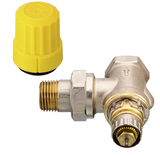 Danfoss Ventilgehäuse RA-UR 15 R 1/2, Eck, matt vernickelt 013G3229