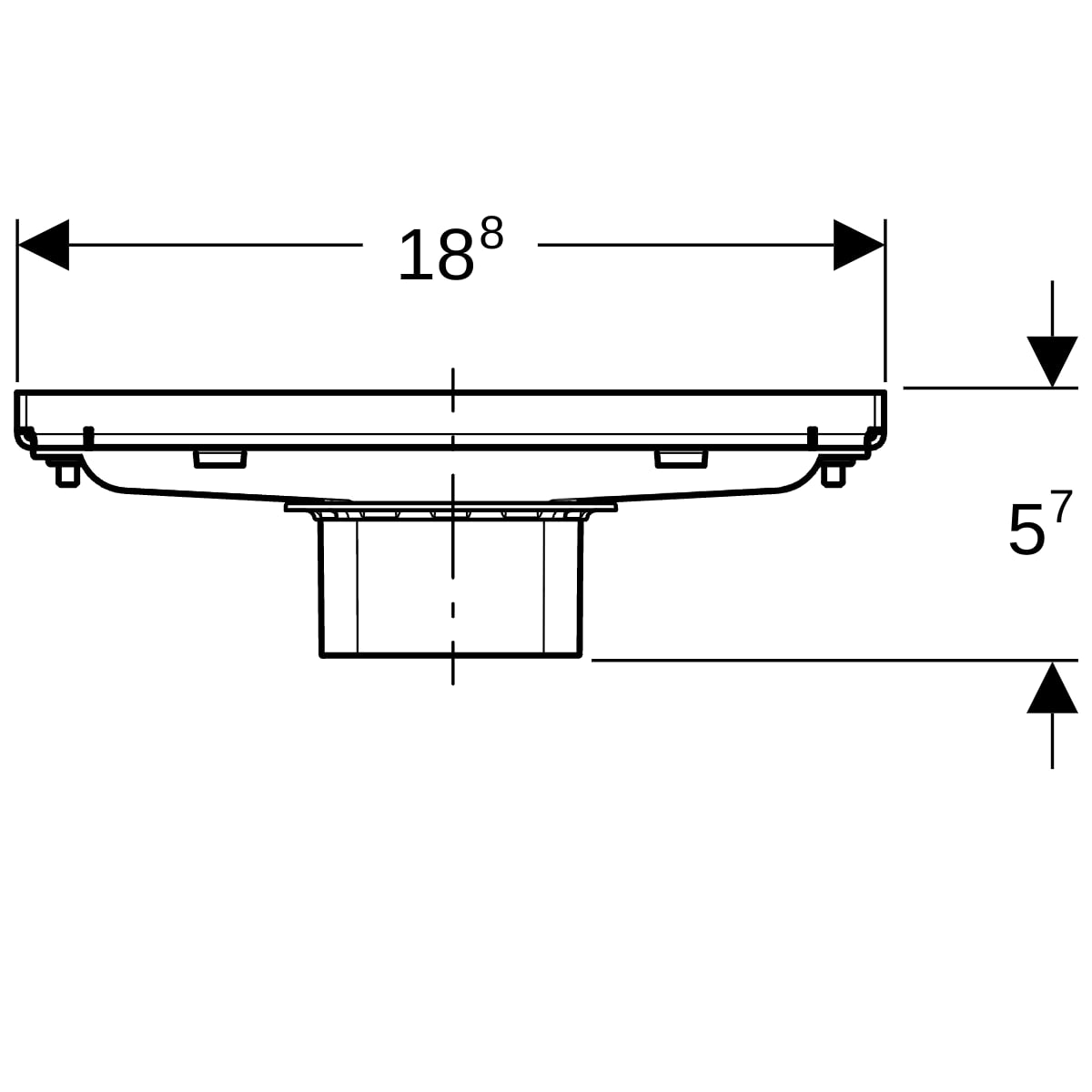 Geberit CleanLine Duschrinne befliesbar kundenspezifisch / edelstahl gebürstet 154.455.00.1