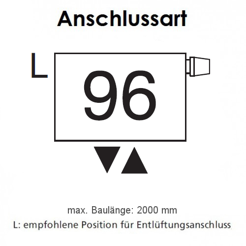 Arbonia Mehrpreis zu Heizwand Einbauventil Anschlussart 98, Ventil oben, M30x1,5