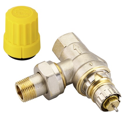 Danfoss Ventilgehäuse RA-UR 10 R 3/8, Eck, matt vernickelt 013G3299
