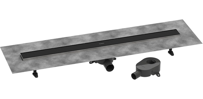 Hansgrohe Komplettset DR RainDrain Go 1000 rückseitig befliesbar für Standard-/flache Installation, schwarzmatt 56275670