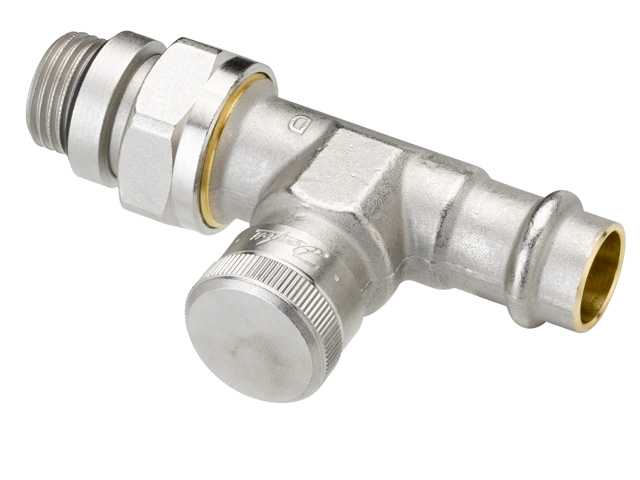 Danfoss Rücklaufverschraubung RLV 15, R 1/2, Pressfit, Durchgang 003L1824