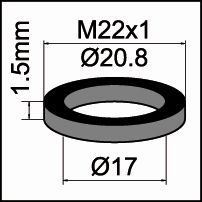 Neoperl Gummidichtung zu Innenteil zu 10 Stück, M22 16 x 20.8 x 1.5mm 78136096