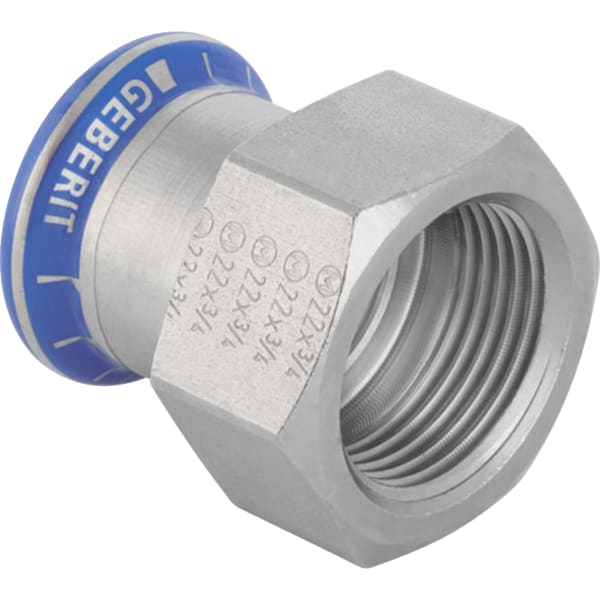 Geberit Mapress Edelstahl Übergang mit IG (LABS-frei) d22-Rp1/2 81805