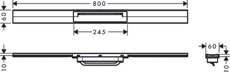 Hansgrohe RainDrain Flex Duschrinne 800mm kürzbar, Fertigset zur freien Montage gebürstet edelstahl 56044800