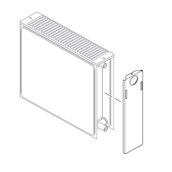 Buderus Seitenteil Plan V 20/22 600mm für Ventilheizkörper mit planer Front bis Baujahr 2013 6508454