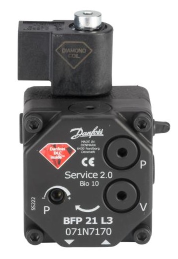Danfoss Ölbrennerpumpe BFP 21 L 3 mit Magnetventil, Drehrichtung rechts, 24 l/h 071N7170
