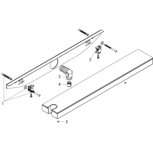 Hansgrohe Schlauchanschluss Rainfinity Porter 500 mattweiss mit Ablage L 26843700